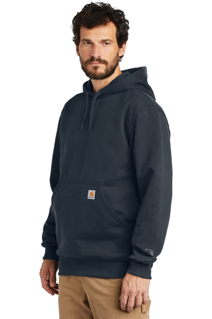 New Navy Carhartt Rain Defender Paxton Heavyweight Hooded Sweatshirt. CT100615