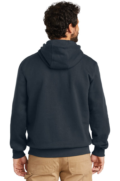 New Navy Carhartt Rain Defender Paxton Heavyweight Hooded Sweatshirt. CT100615