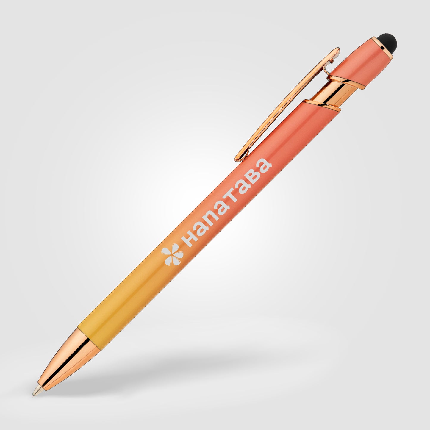 Orange (Barrel) Ellipse Ombre Rose Gold Stylus Pen