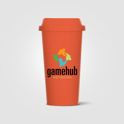Orange (Lid) Costa Rica - 16 oz. Wheat Plastic Tumbler