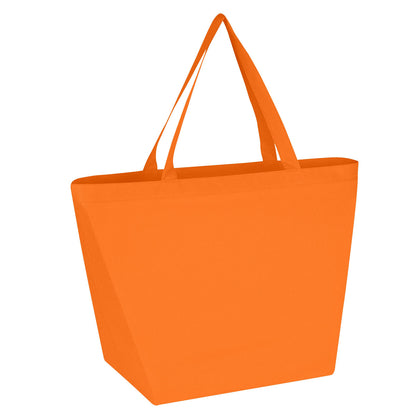 ORANGE Non-Woven Budget Tote Bag With 100% RPET Material plain grouped