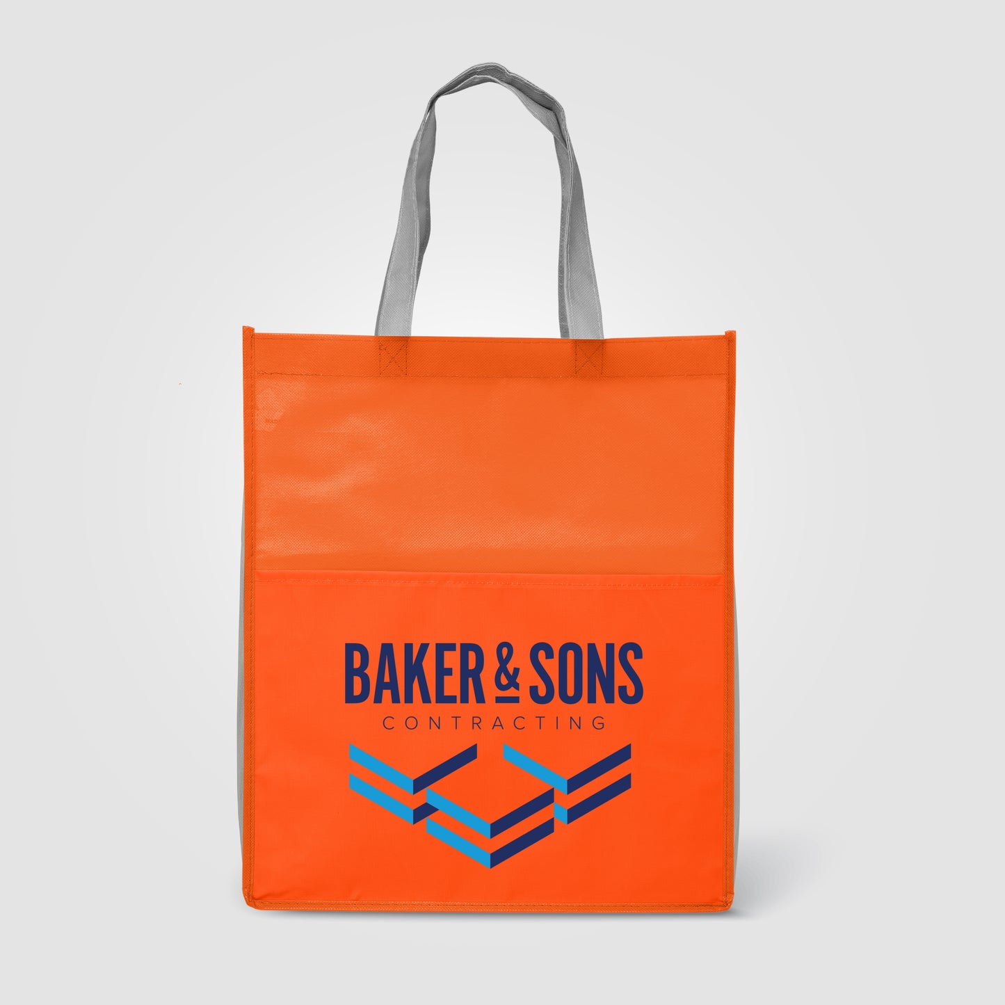 Orange (Product) Rome RPET - Recycled Non-Woven Tote with 210D RPET Pocket