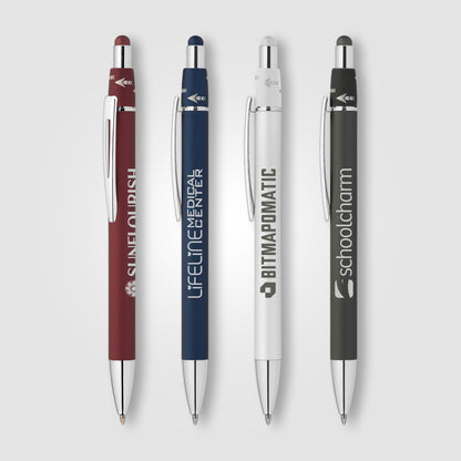 Orbit Spinner Chrome Metal Pen w/ Stylus  grouped