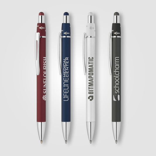 Orbit Spinner Chrome Metal Pen w/ Stylus  grouped