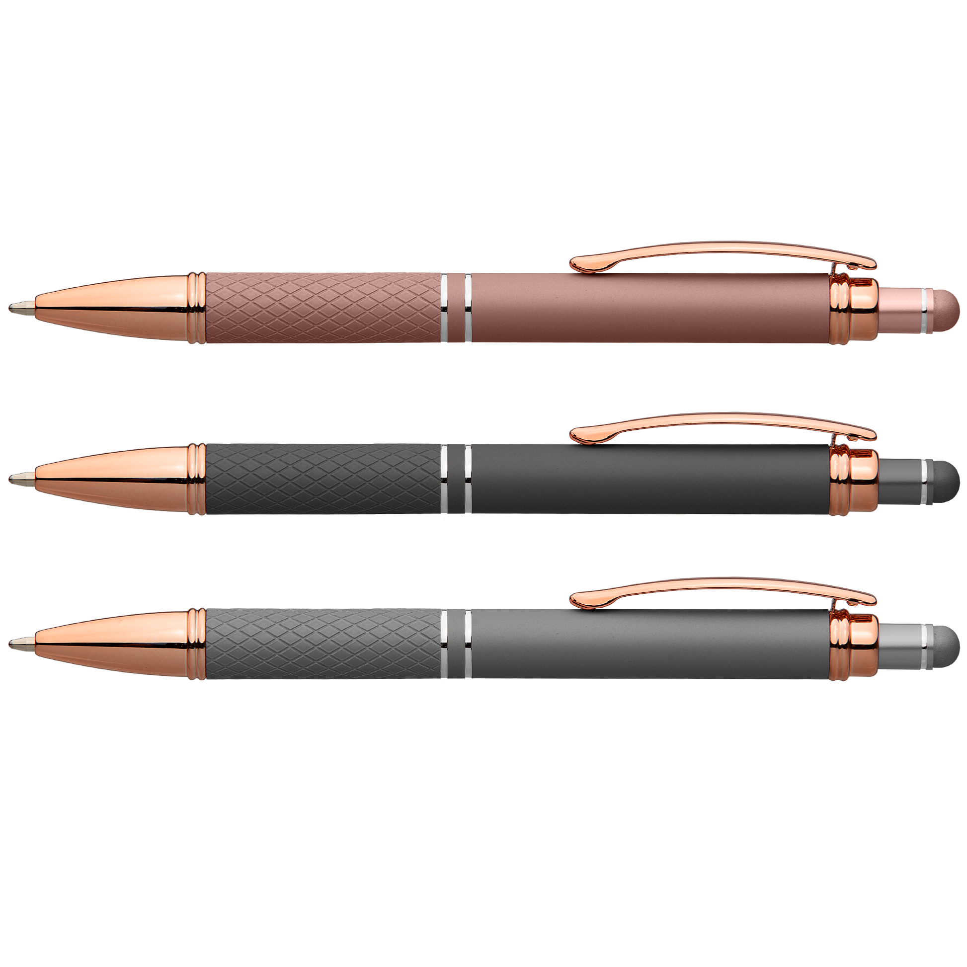 Phoenix Softy Rose Gold Metallic Pen w/ Stylus plain grouped