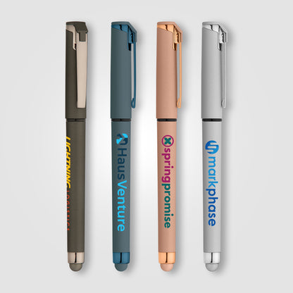 Pink (Barrel) Islander Softy Monochrome Metallic Stylus Gel Pen