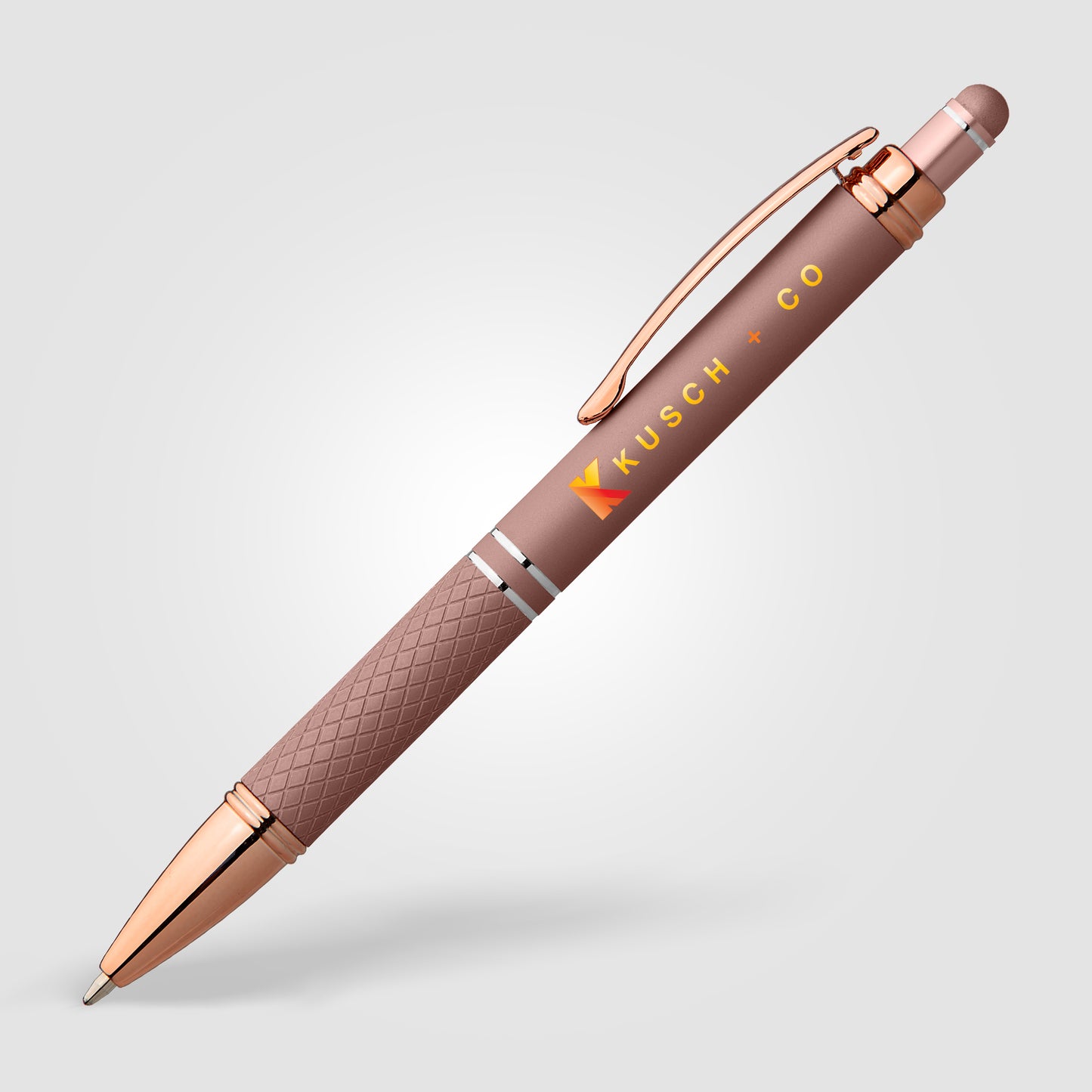 Pink (Barrel) Phoenix Softy Rose Gold Metallic Pen w/ Stylus