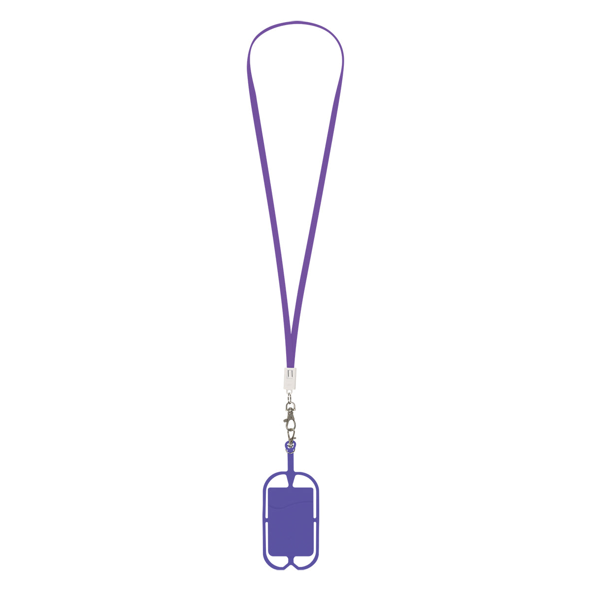 PURPLE 2-In-1 Charging Cable Lanyard With Phone Holder & Wallet plain grouped