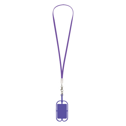 PURPLE 2-In-1 Charging Cable Lanyard With Phone Holder & Wallet plain grouped