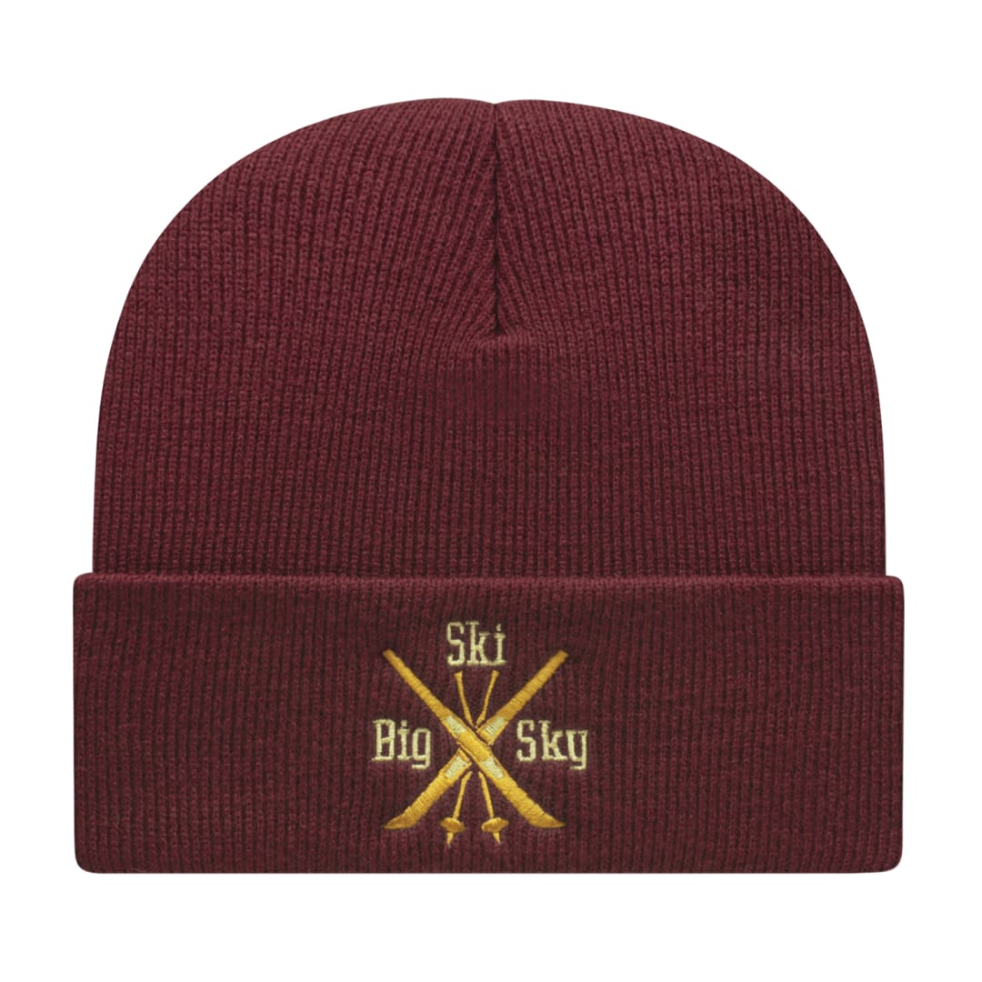 Purple Cap America Knit Cap with Cuff