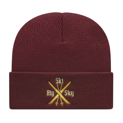 Purple Cap America Knit Cap with Cuff