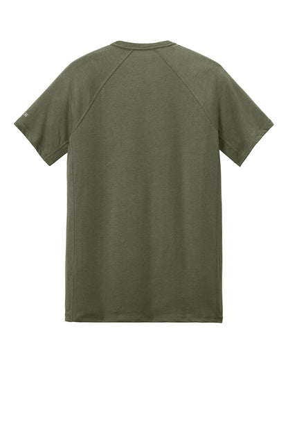 Rear View of BasilHthr Carhartt Force Short Sleeve Pocket T-Shirt CT106652