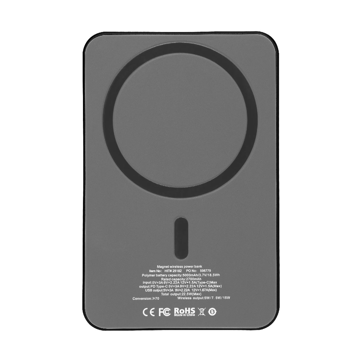 Rear View of BLACK 15W Mag Max Power Bank  grouped