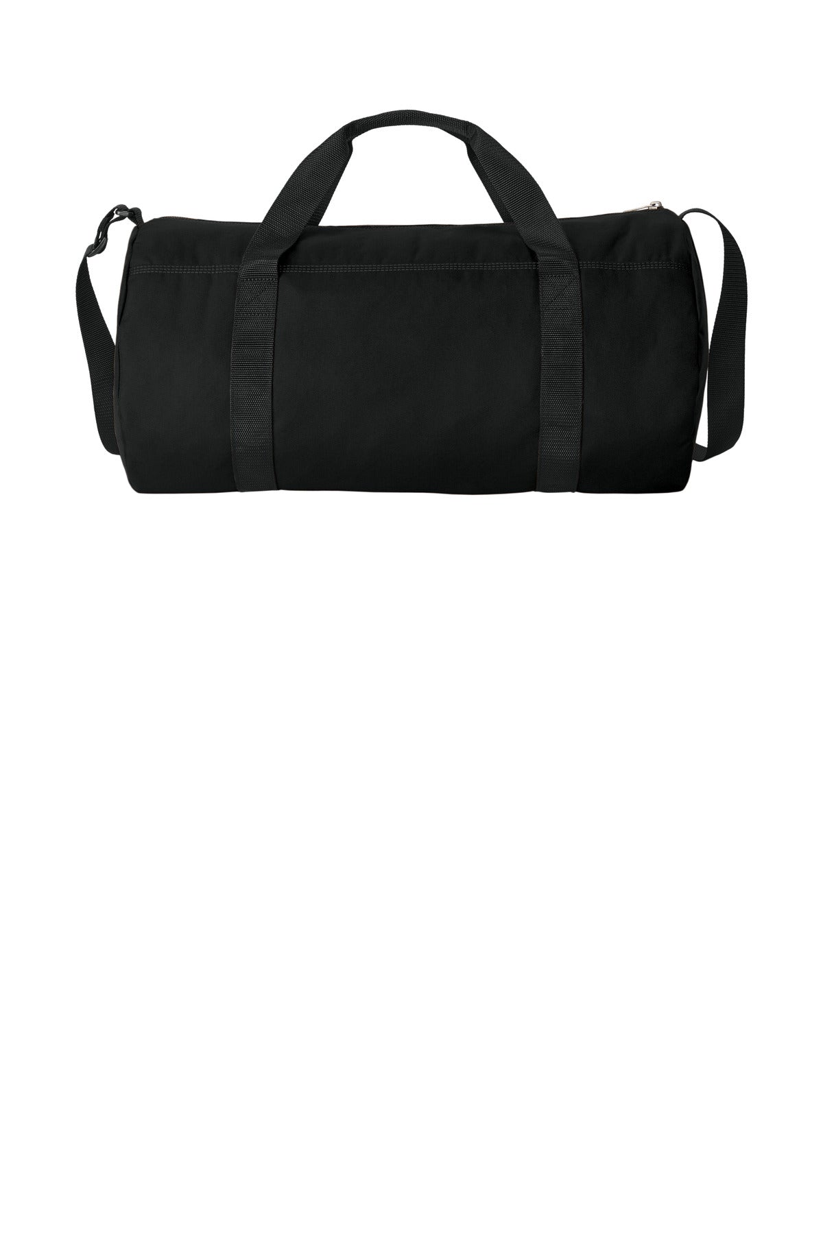 Rear View of Black Carhartt Canvas Packable Duffel with Pouch CTB0000564
