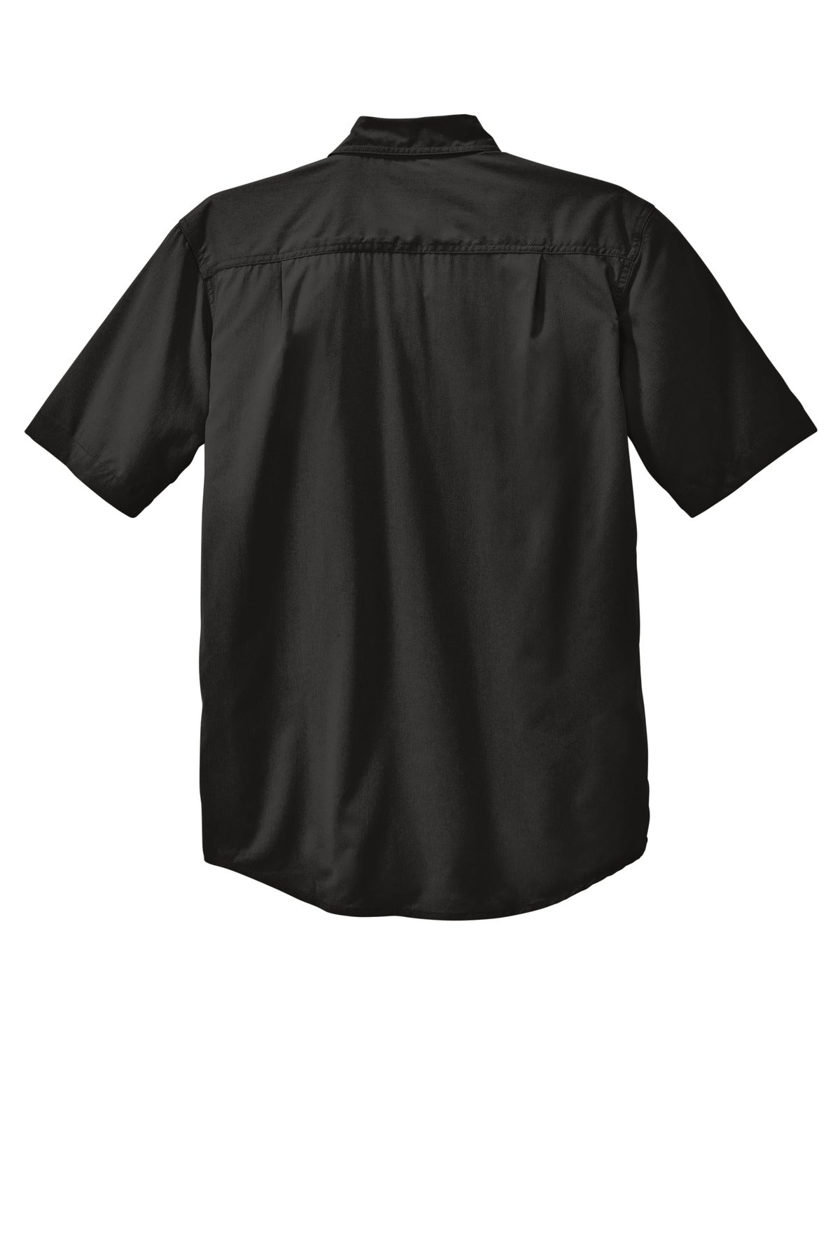 Rear View of Black Carhartt Force Solid Short Sleeve Shirt CT105292
