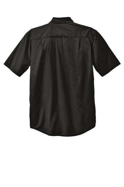 Rear View of Black Carhartt Force Solid Short Sleeve Shirt CT105292