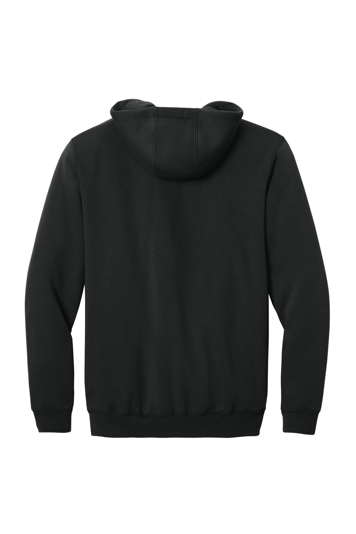 Rear View of Black Carhartt Midweight Hooded Zip-Front Sweatshirt. CTK122