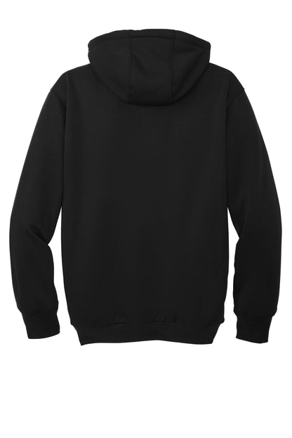 Rear View of Black Carhartt Midweight Thermal-Lined Full-Zip Sweatshirt CT104078