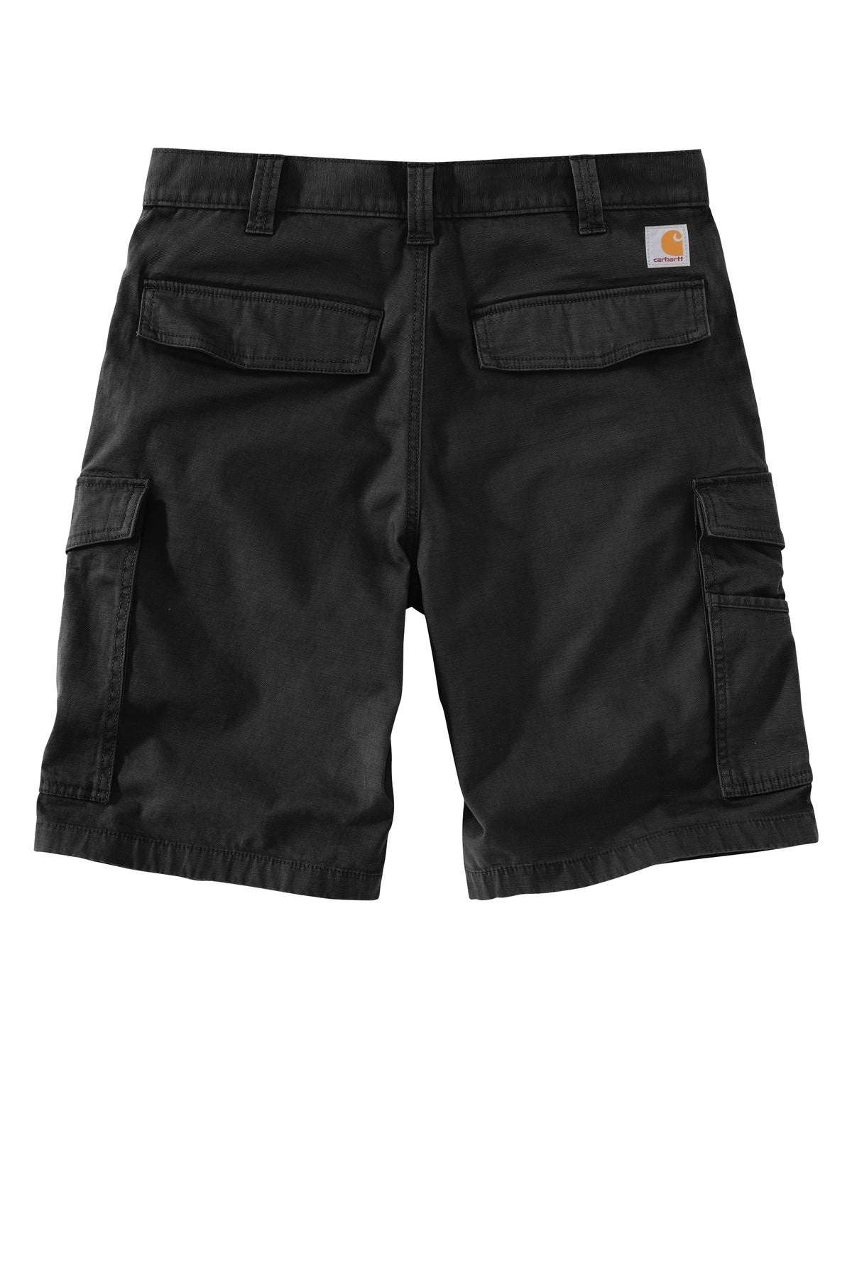 Rear View of Black Carhartt Rugged Flex Rigby Cargo Short CT103542