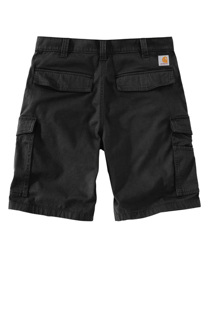 Rear View of Black Carhartt Rugged Flex Rigby Cargo Short CT103542