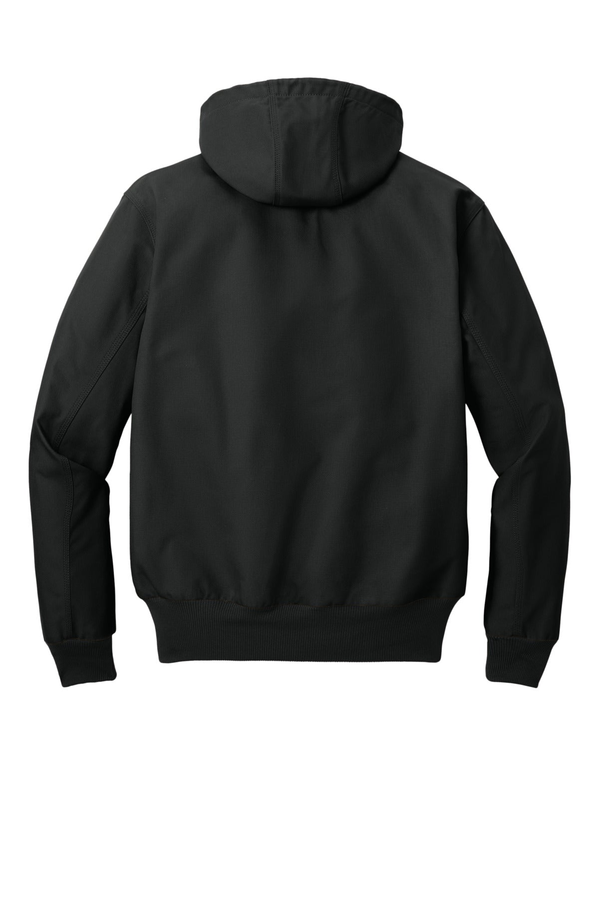 Rear View of Black Carhartt Tall Thermal-Lined Duck Active Jac. CTT106678