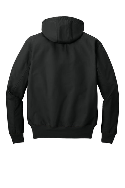 Rear View of Black Carhartt Tall Thermal-Lined Duck Active Jac. CTT106678