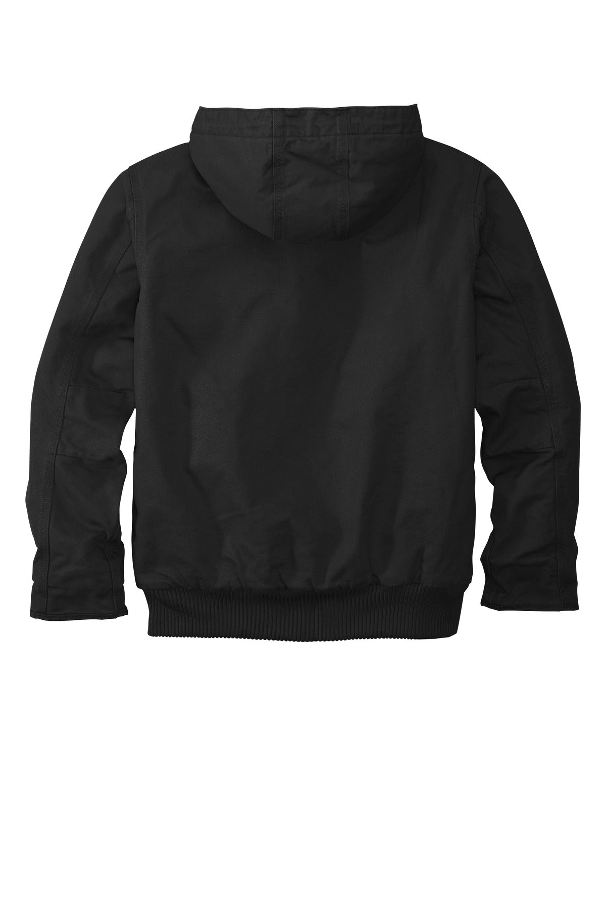 Rear View of Black Carhartt Tall Washed Duck Active Jac. CTT104050