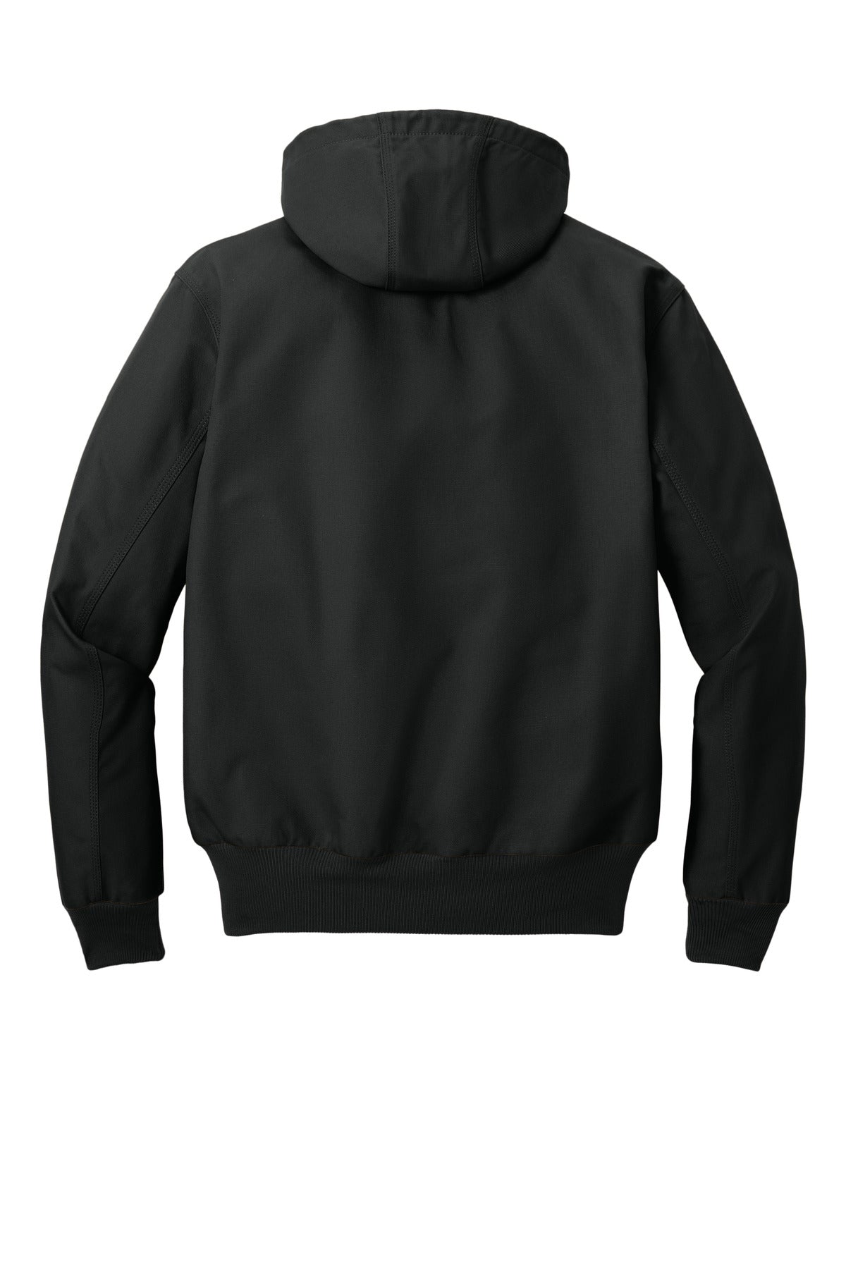 Rear View of Black Carhartt Thermal-Lined Duck Active Jac. CT106678