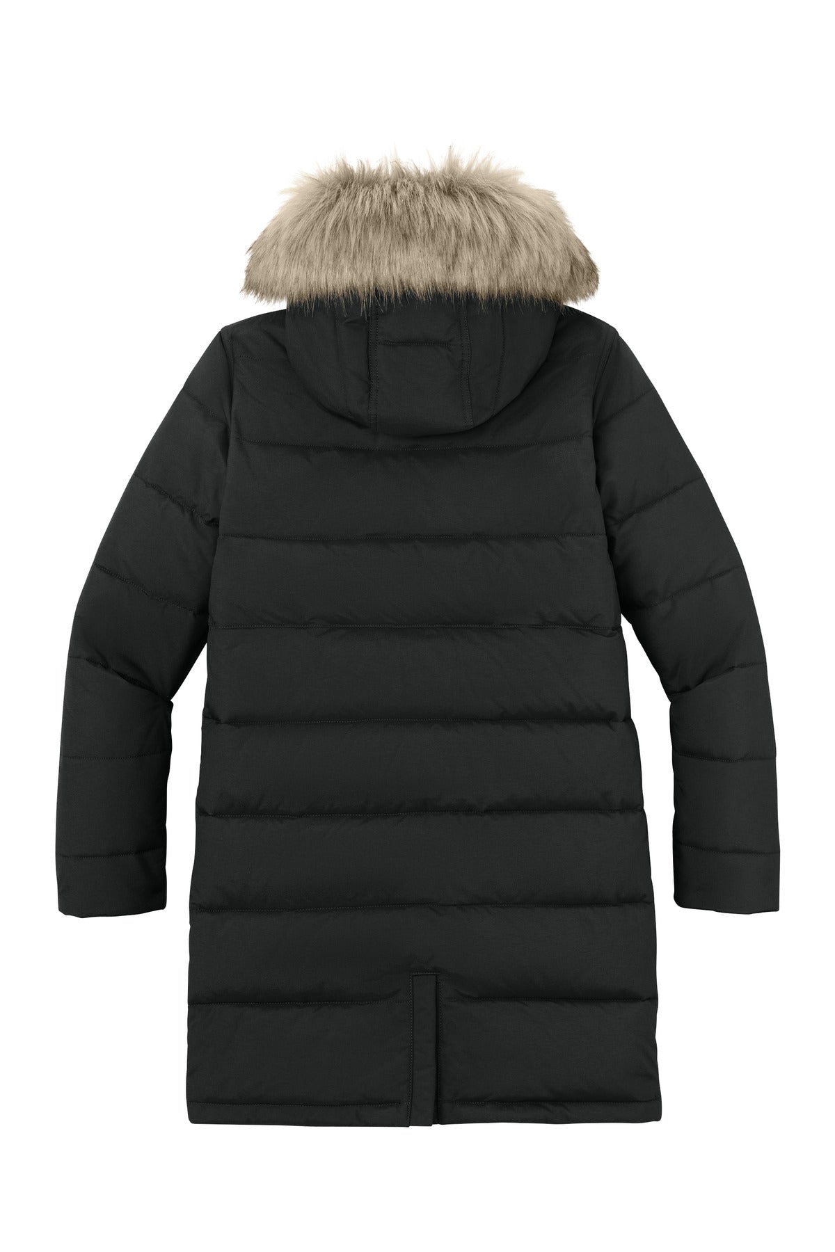 Rear View of Black Carhartt Women's Montana Insulated Hooded Coat CT105456