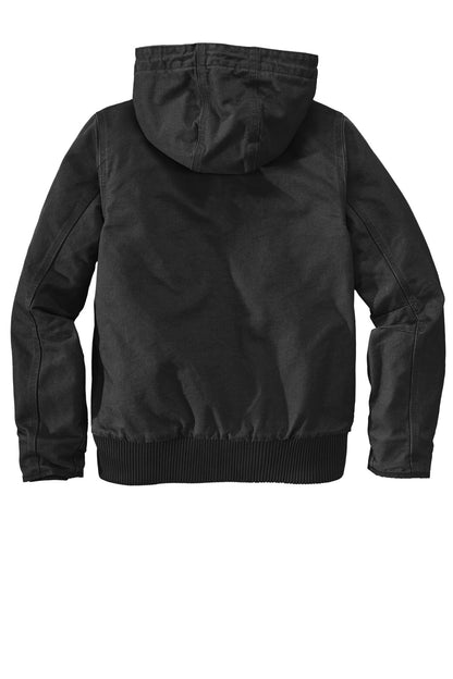 Rear View of Black Carhartt Women's Washed Duck Active Jac. CT104053