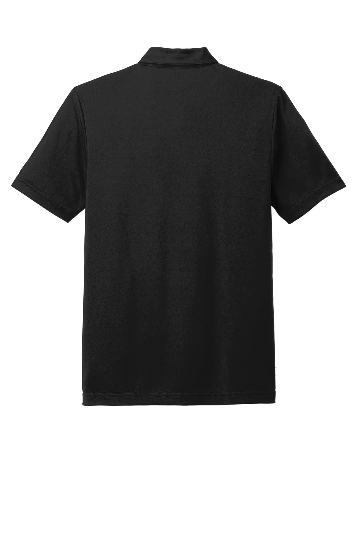 Rear View of Black TravisMathew Coto Performance Chest Stripe Polo TM1MY400