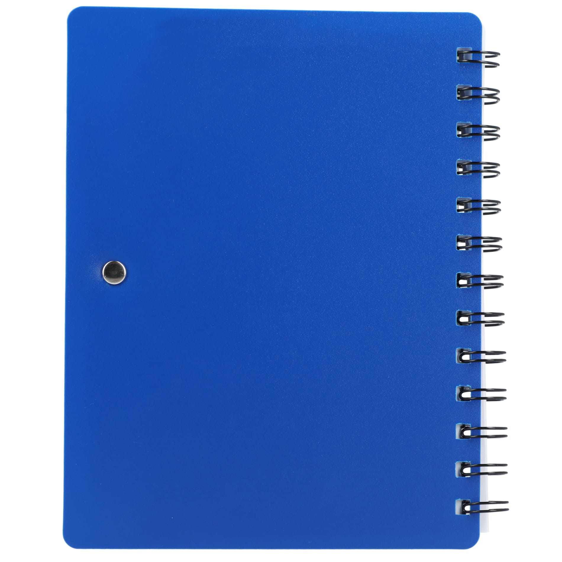 Rear View of Blue 5" x 7" Recycled Pace Spiral Notebook w Pen plain