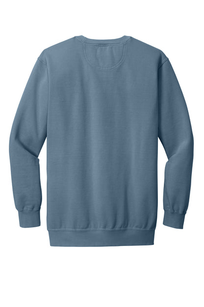 Rear View of Blue Jean COMFORT COLORS Ring Spun Crewneck Sweatshirt. 1566
