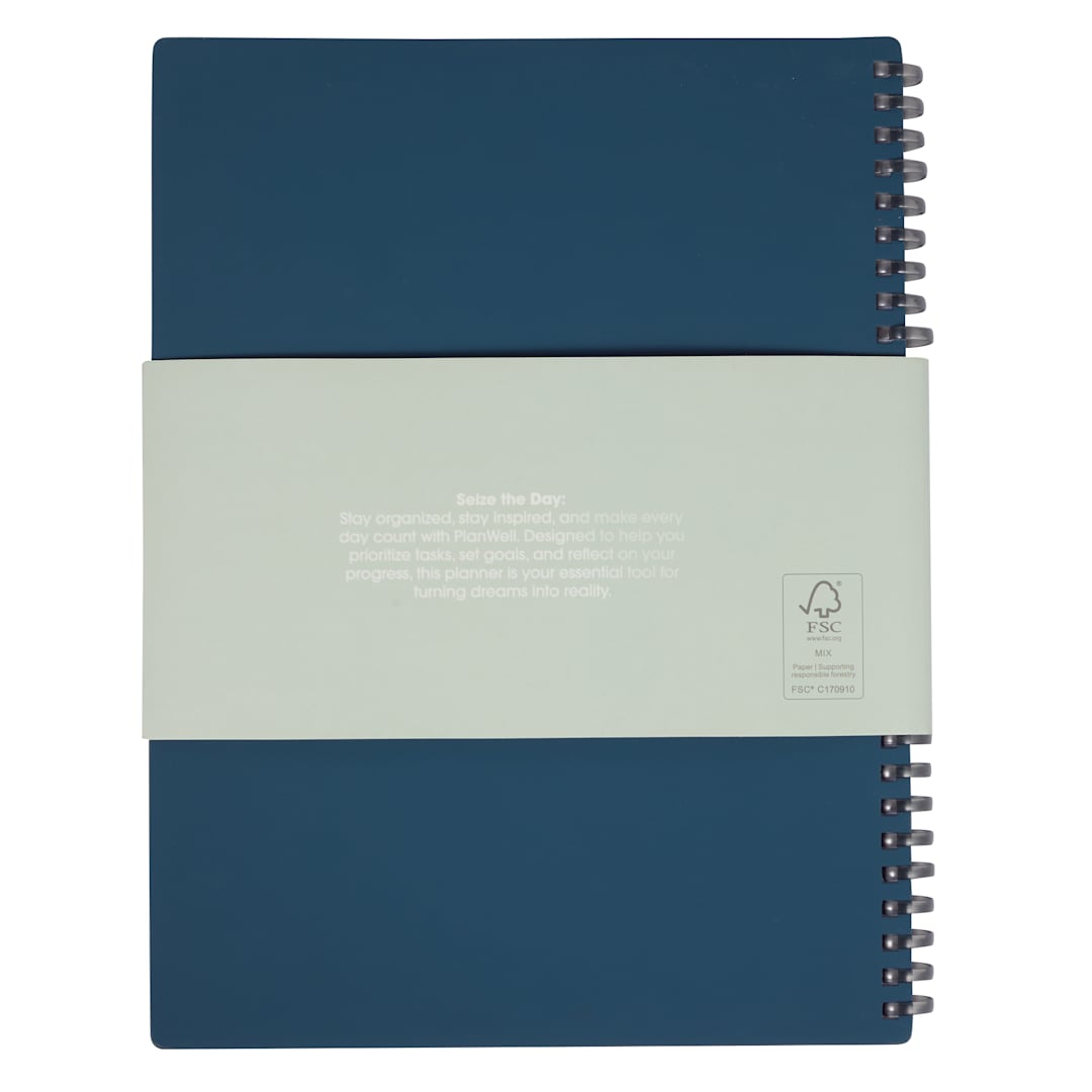 Rear View of Blue Wellable™ Plan Well Undated Planner Journal plain