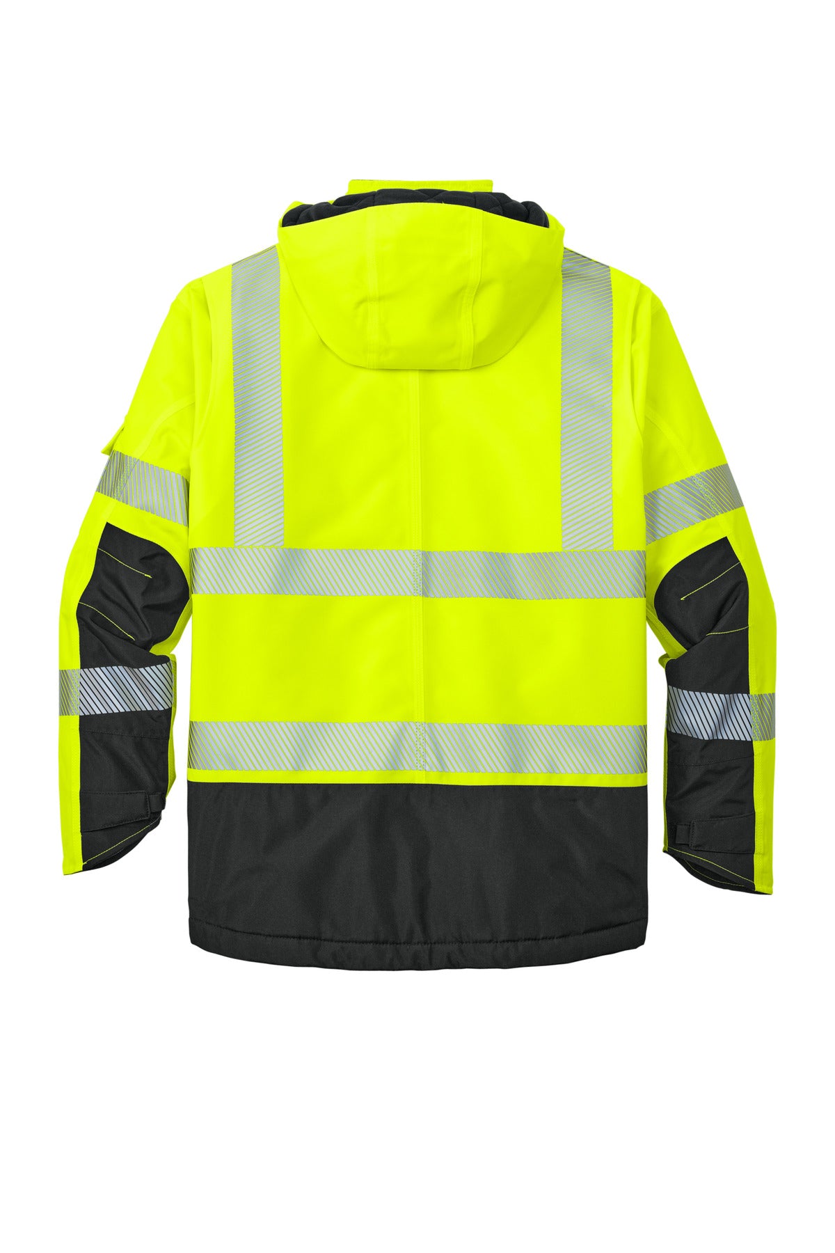 Rear View of BriteLime Carhartt ANSI 107 Class 3 Waterproof Heavyweight Insulated Jacket CT106694