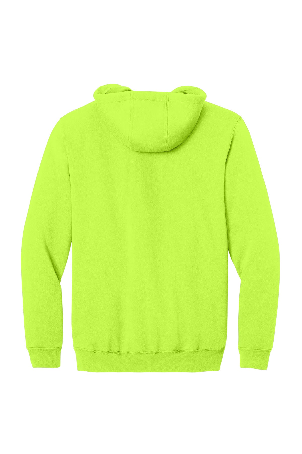 Rear View of BriteLime Carhartt Midweight Hooded Zip-Front Sweatshirt. CTK122