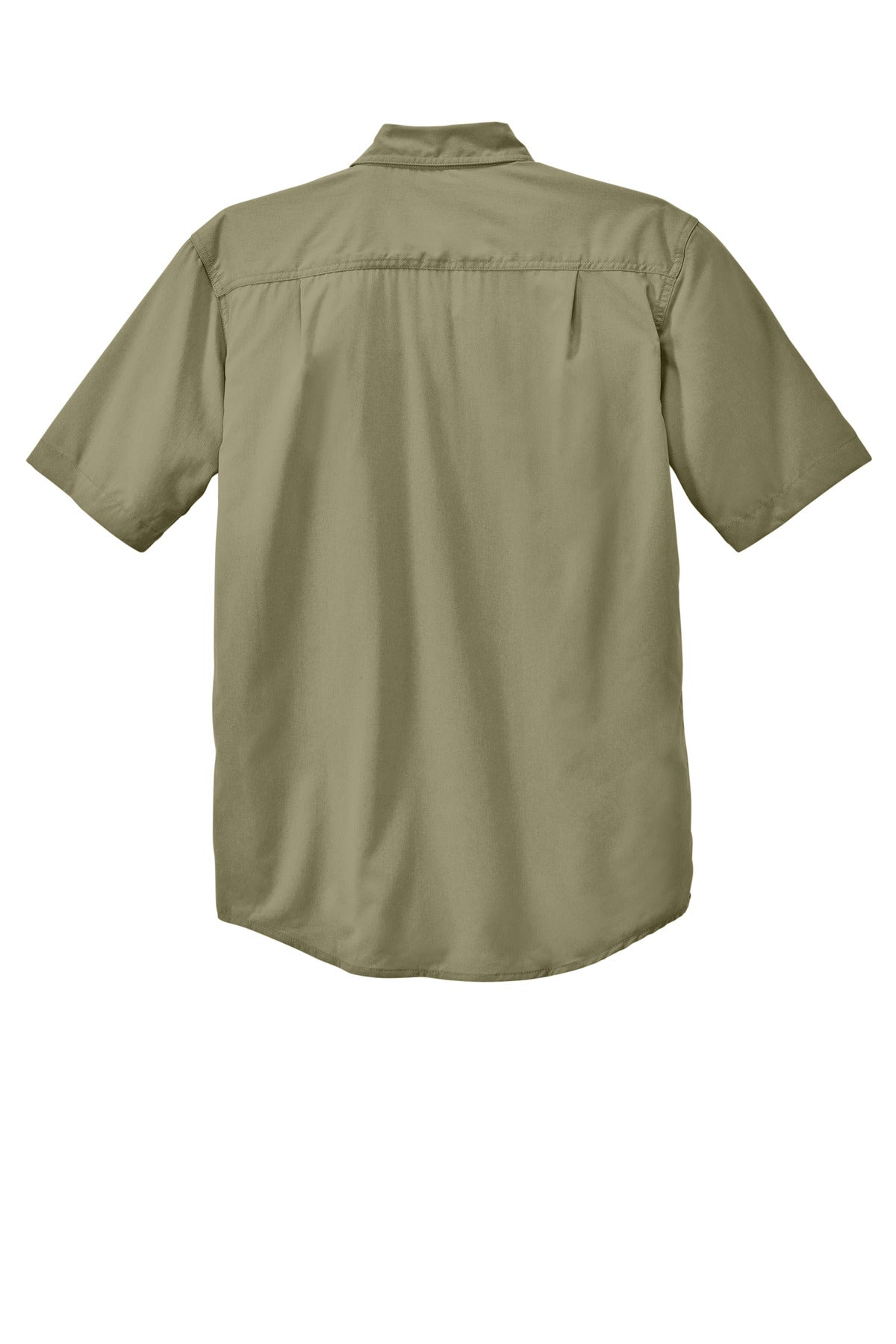 Rear View of BurntOlive Carhartt Force Solid Short Sleeve Shirt CT105292