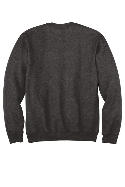 Rear View of Carbon Heather Carhartt Midweight Crewneck Sweatshirt. CTK124