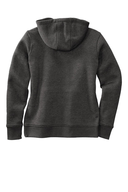 Rear View of Carbon Heather Carhartt Women's Clarksburg Full-Zip Hoodie CT102788