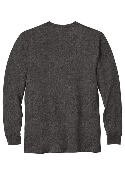 Rear View of Carbon Heather Carhartt Workwear Pocket Long Sleeve T-Shirt. CTK126