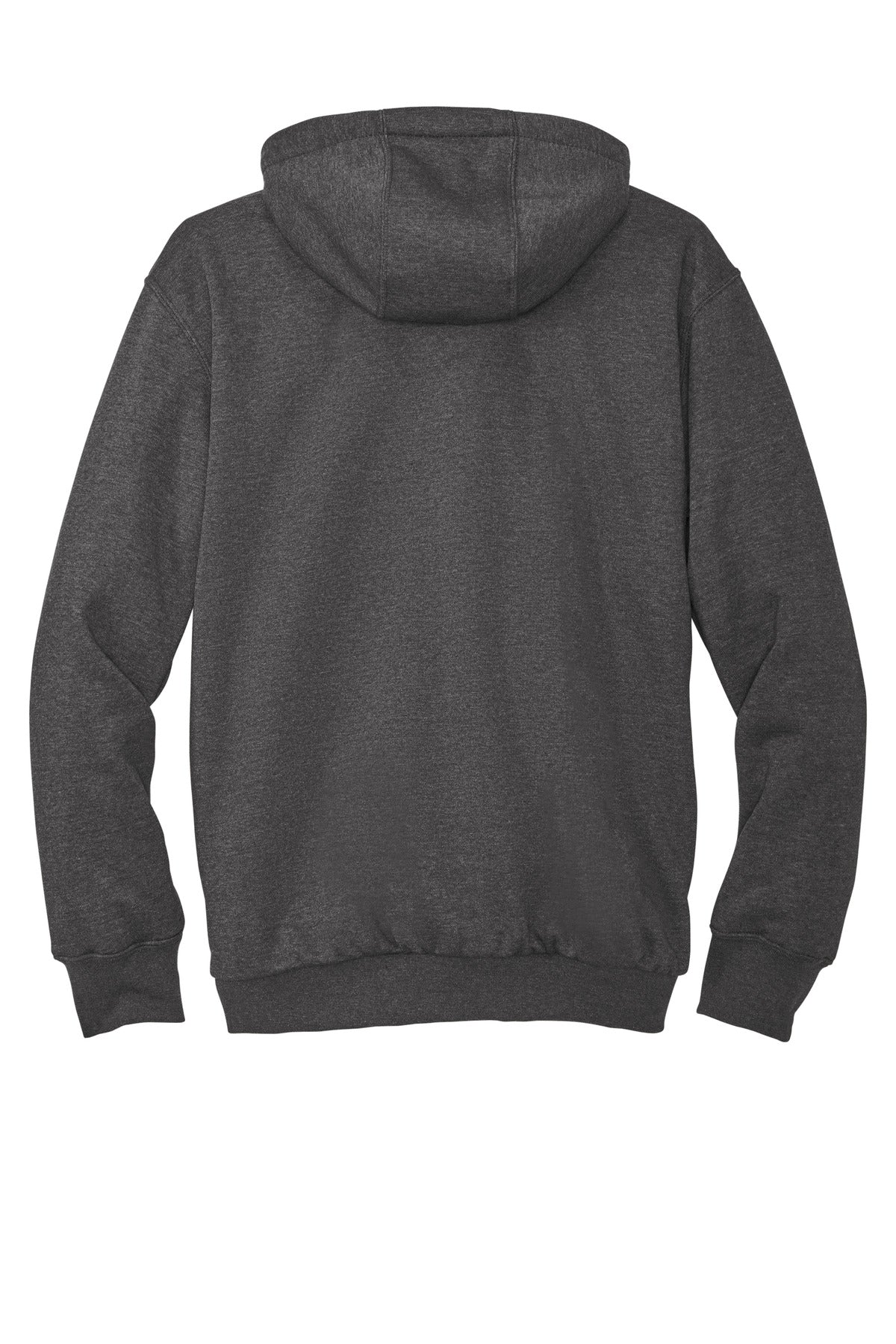Rear View of CarbonHthr Carhartt Midweight Thermal-Lined Full-Zip Sweatshirt CT104078