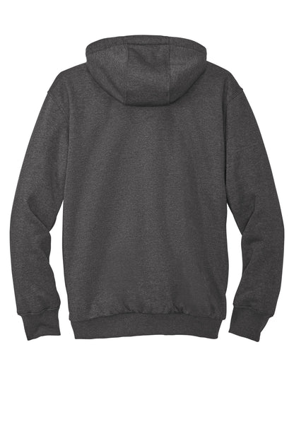 Rear View of CarbonHthr Carhartt Midweight Thermal-Lined Full-Zip Sweatshirt CT104078