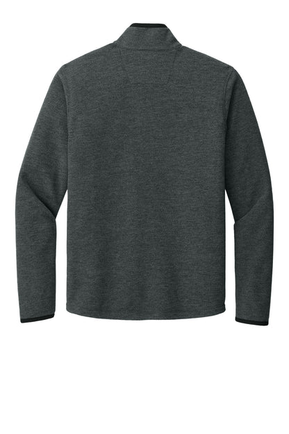 Rear View of CarbonHthr Carhartt Textured 1/2-Zip Fleece Jacket CT106417