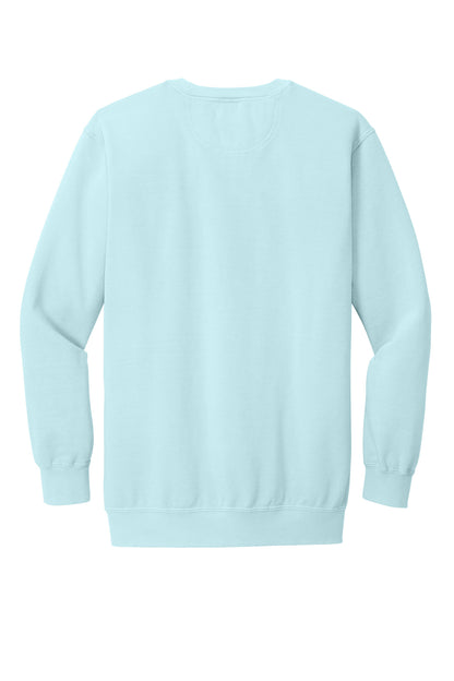Rear View of Chambray COMFORT COLORS Ring Spun Crewneck Sweatshirt. 1566