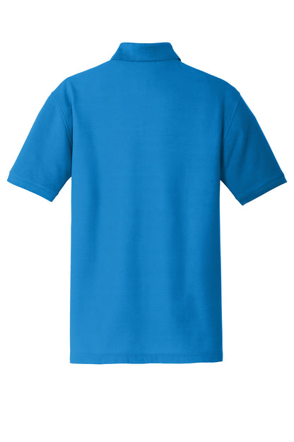Rear View of Coastal Blue Port Authority Core Classic Pique Pocket Polo. K100P