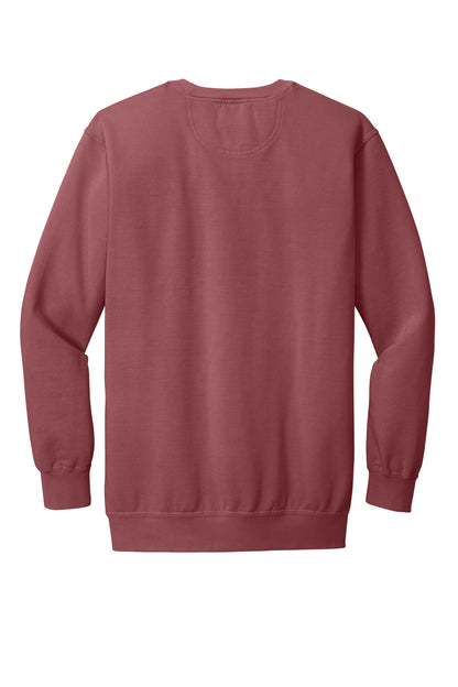 Rear View of Crimson COMFORT COLORS Ring Spun Crewneck Sweatshirt. 1566