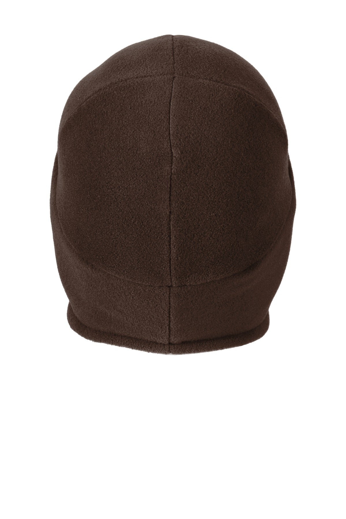 Rear View of Dark Brown Carhartt Fleece 2-In-1 Headwear. CTA202