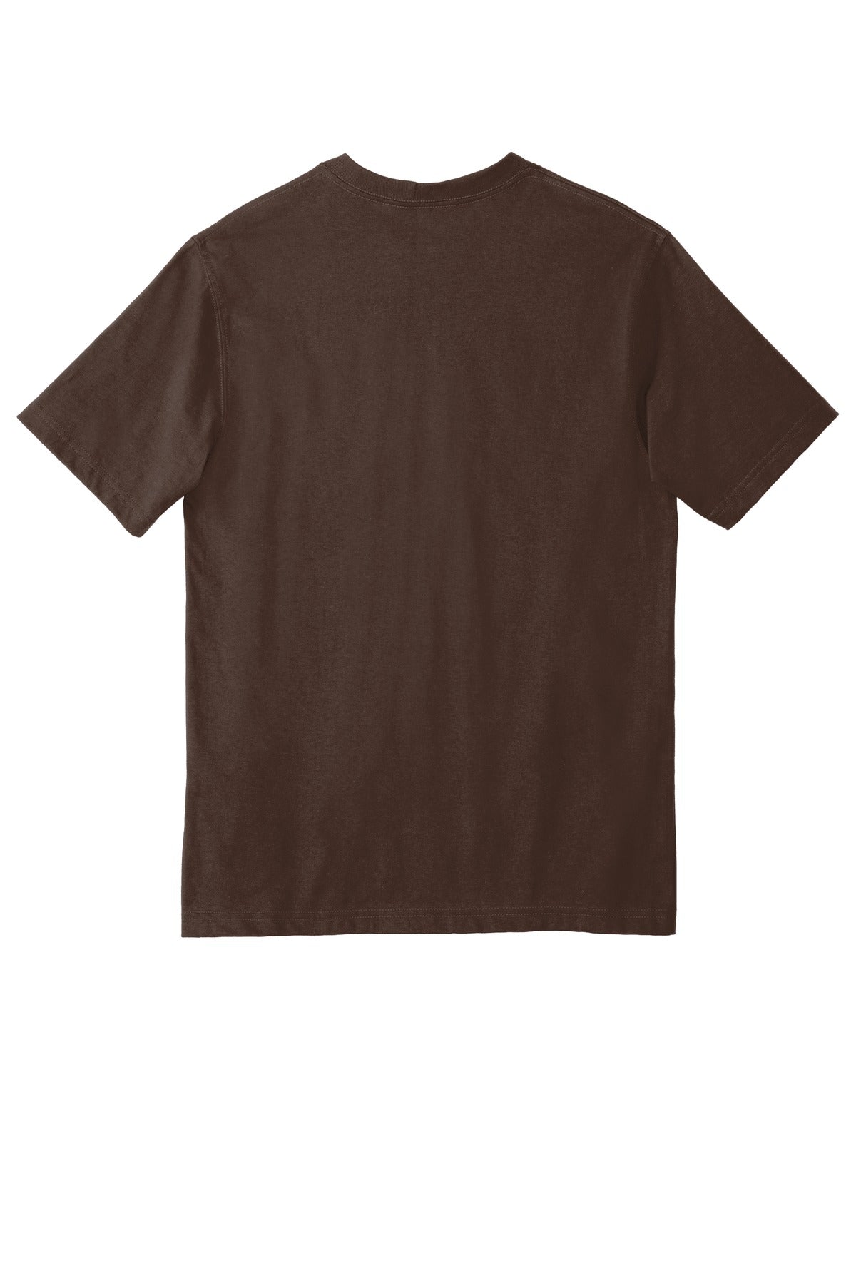 Rear View of Dark Brown Carhartt Workwear Pocket Short Sleeve T-Shirt. CTK87