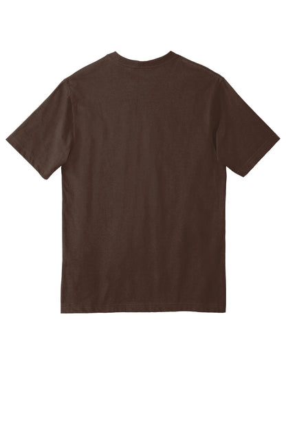 Rear View of Dark Brown Carhartt Workwear Pocket Short Sleeve T-Shirt. CTK87