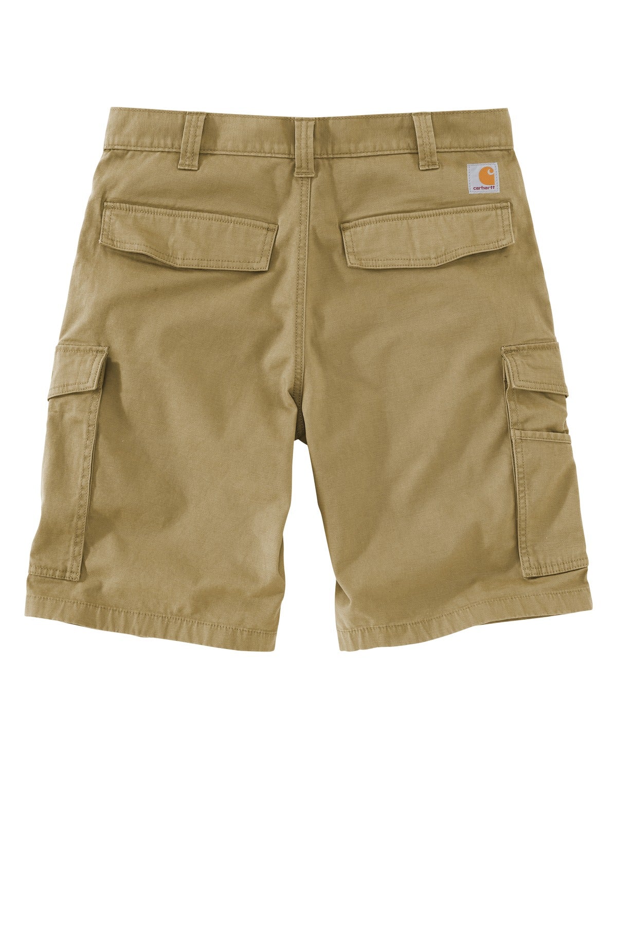 Rear View of Dark Khaki Carhartt Rugged Flex Rigby Cargo Short CT103542